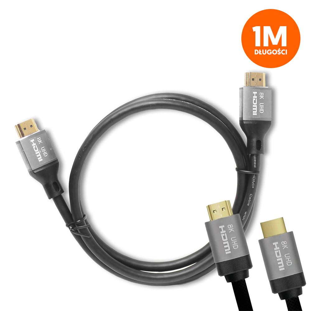 HDMI-HDMI Kaapeli v2.1 8K 1m Musta