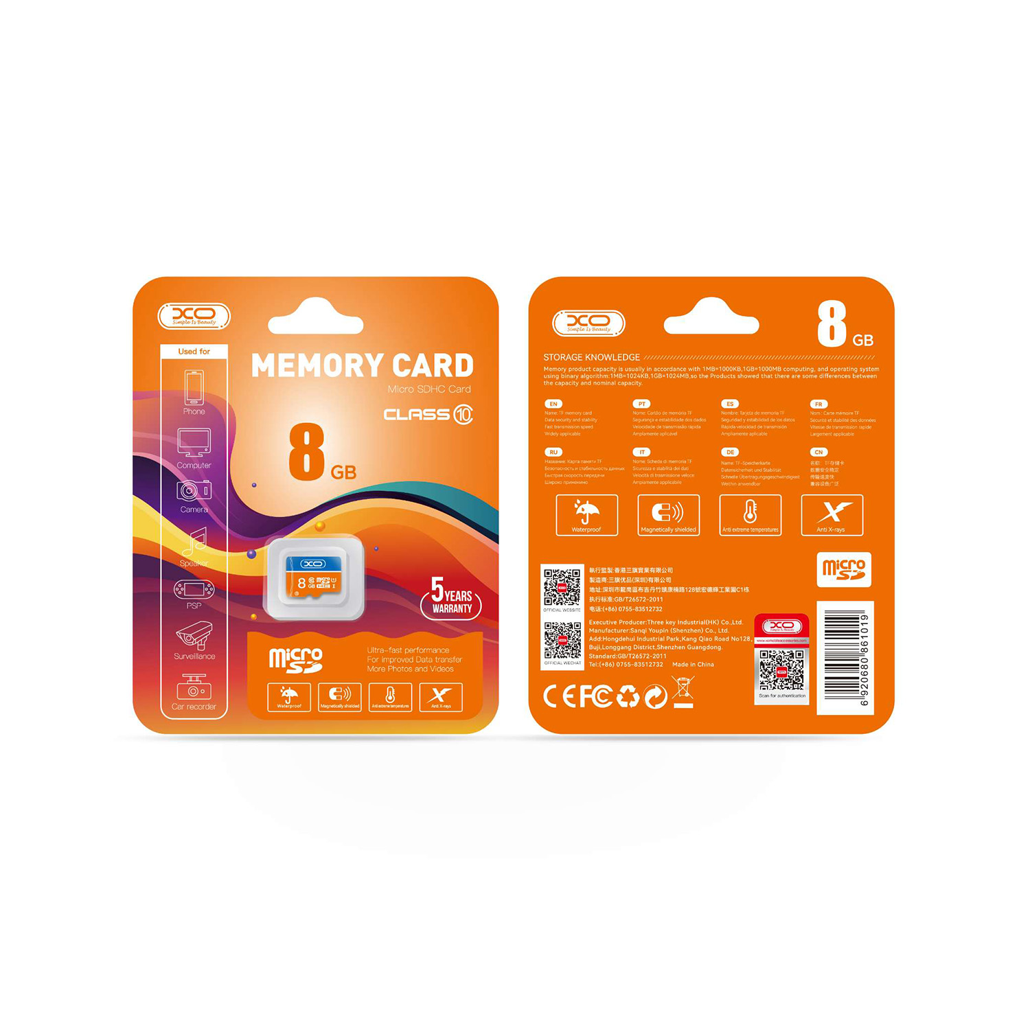XO muistikortti 8GB microSDHC cl. 10
