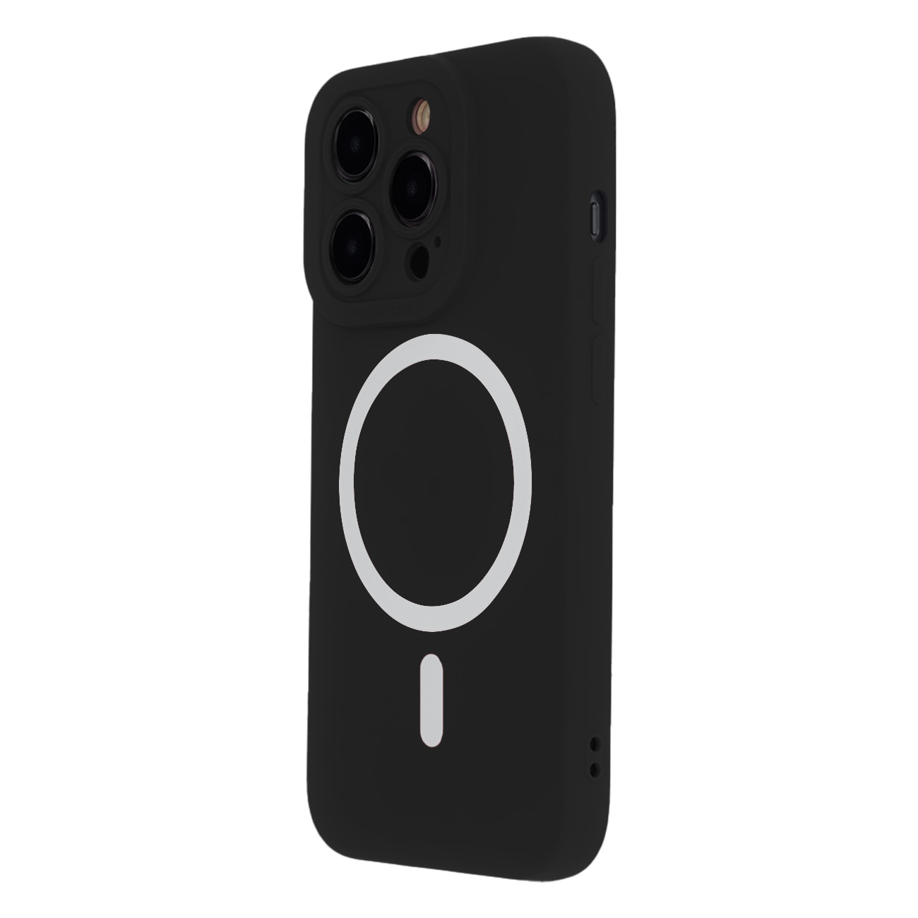 Silikoninen pehmeä magneettikotelo iPhone 15 Plus 6,7' musta