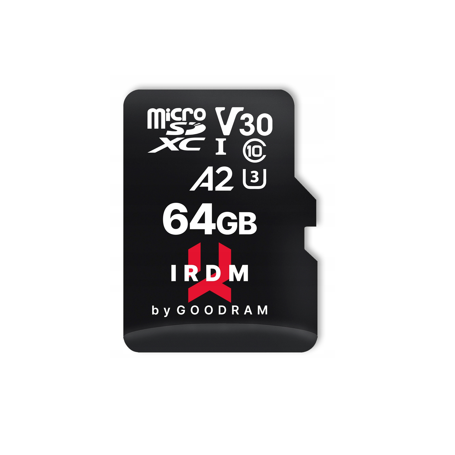 GoodRam muistikortti IRDM 64GB microSD UHS-I U3 A2 V30 adapterilla