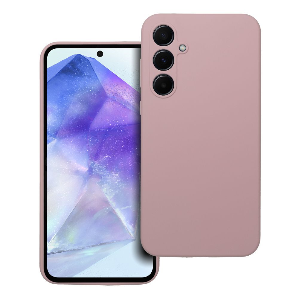 Silikonikuori 2mm Samsung A55 5G, hiekanpinkki