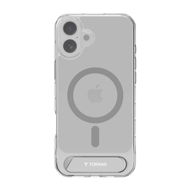 Torras Pstand-sarjan kotelo iPhone 16 Plus (läpinäkyvä)