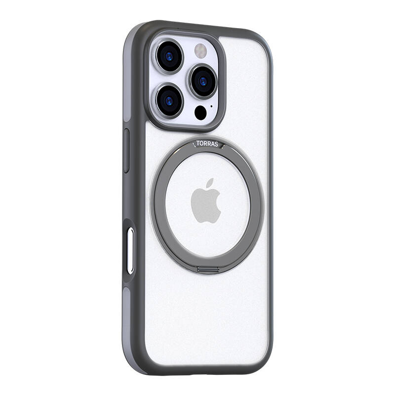 Torras Ostand R Fusion kotelo iPhone 16 Pro Max (harmaa)