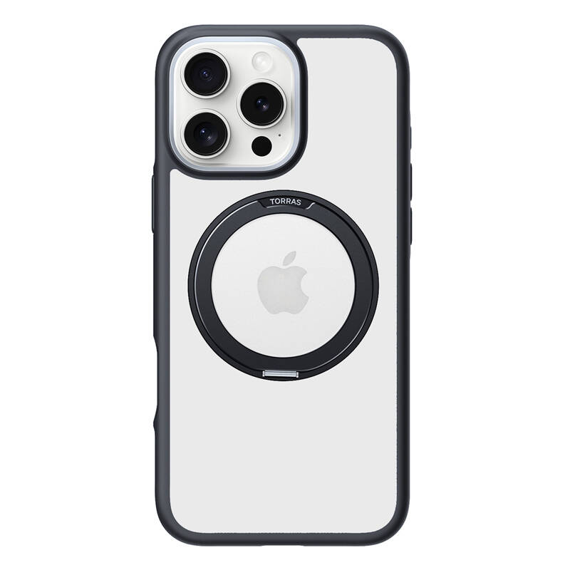 Torras Ostand R Fusion kotelo iPhone 16 Pro Max (musta)