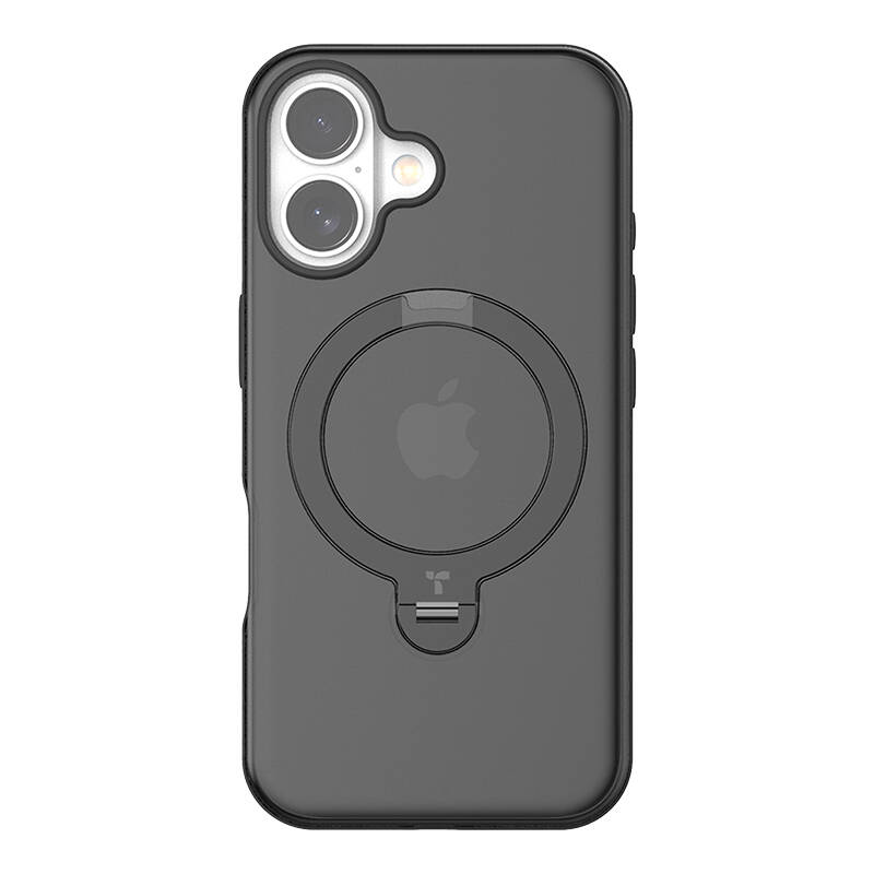 Torras Ostand Spin kotelo iPhone 16 Plus (musta)