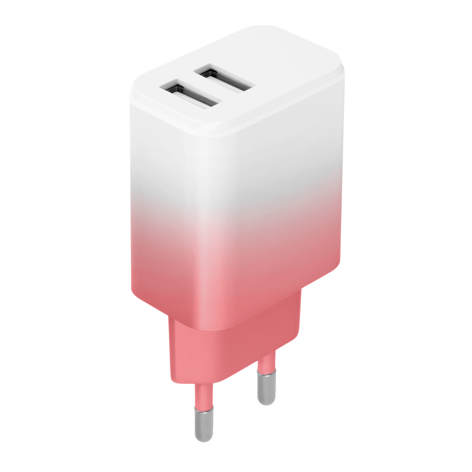 Setty laturi 2x USB 18W LSIG-AA-20 valkoinen-pinkki liukuväri
