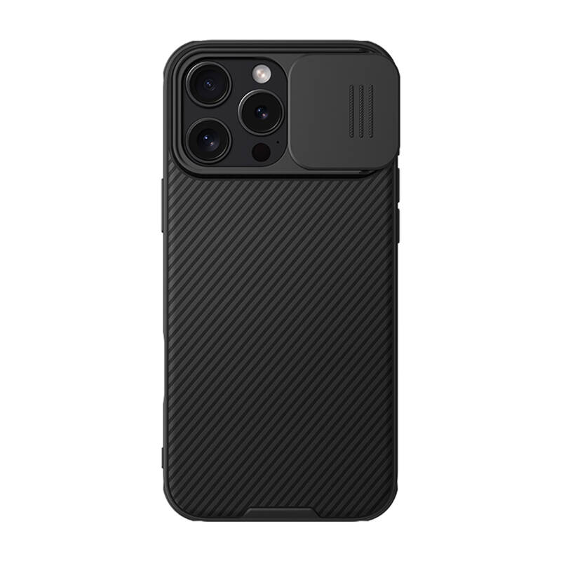 Nillkin CamShield Pro kotelo iPhone 16 Pro:lle, jossa on kamerasuoja - musta
