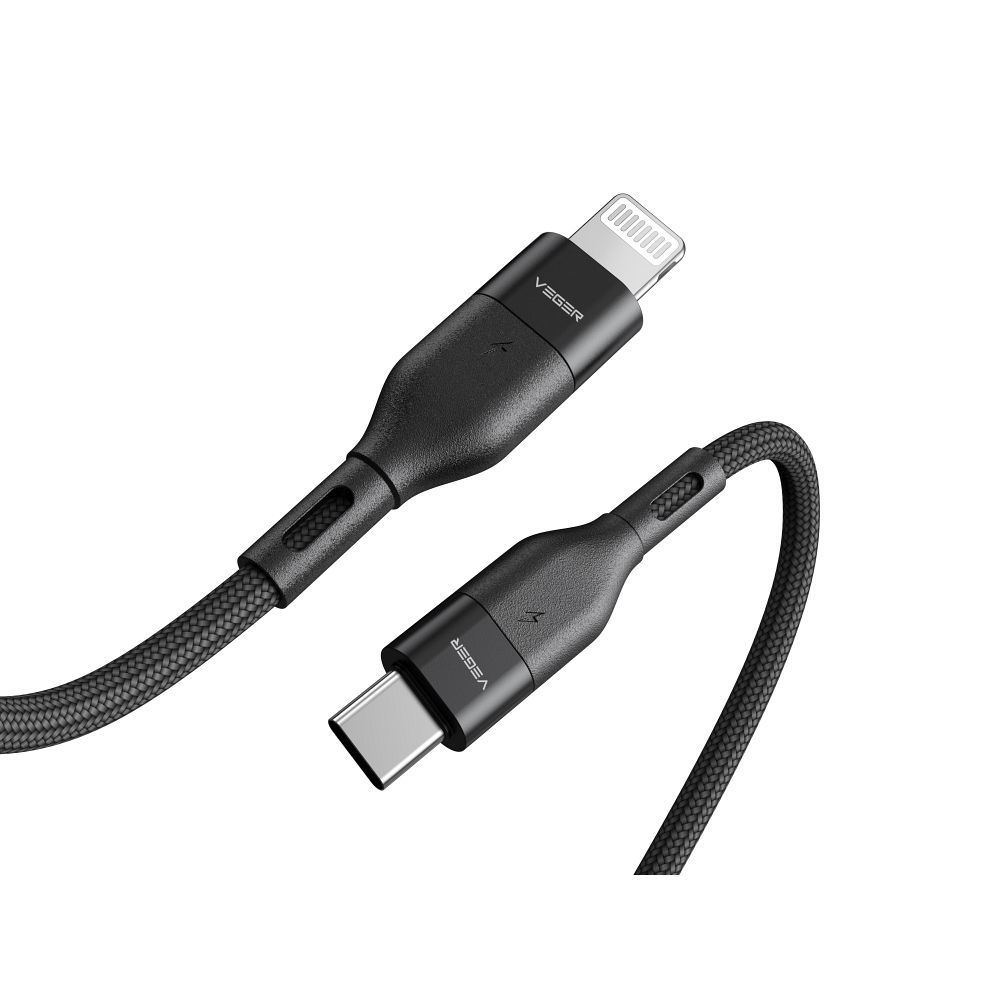 Kaapeli Type C - Lightning VEGER PD 3A 27W CL01 1,2 m musta