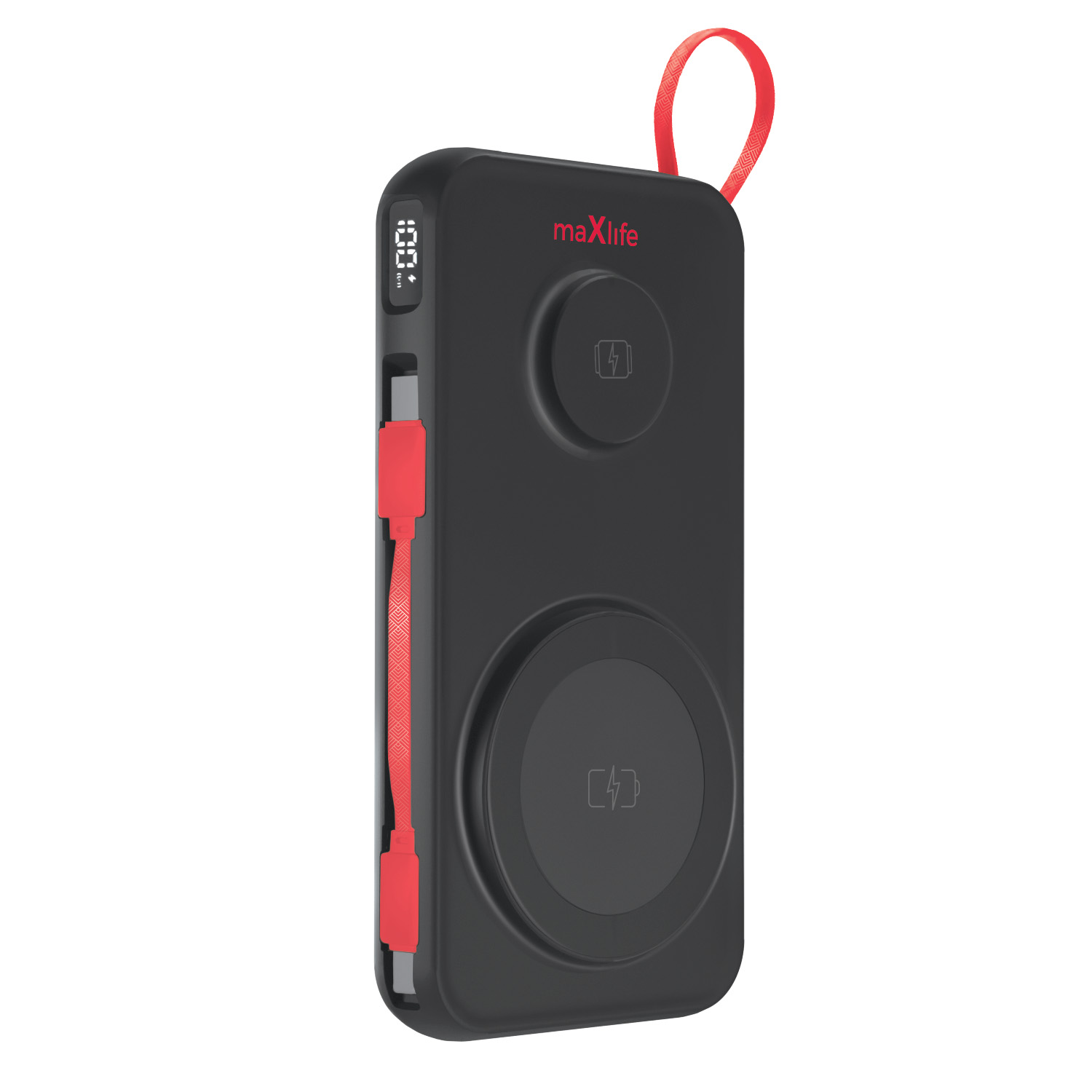 Maxlife langaton varavirtalähde MXPB-08 10000 mAh magneettinen 3in1 musta