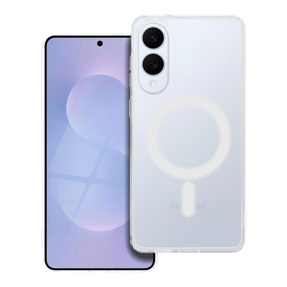 Suojakuori Samsung S25 EDGE:lle Clear Mag Cover (STR) yhteensopiva MagSafen kanssa läpinäkyvä