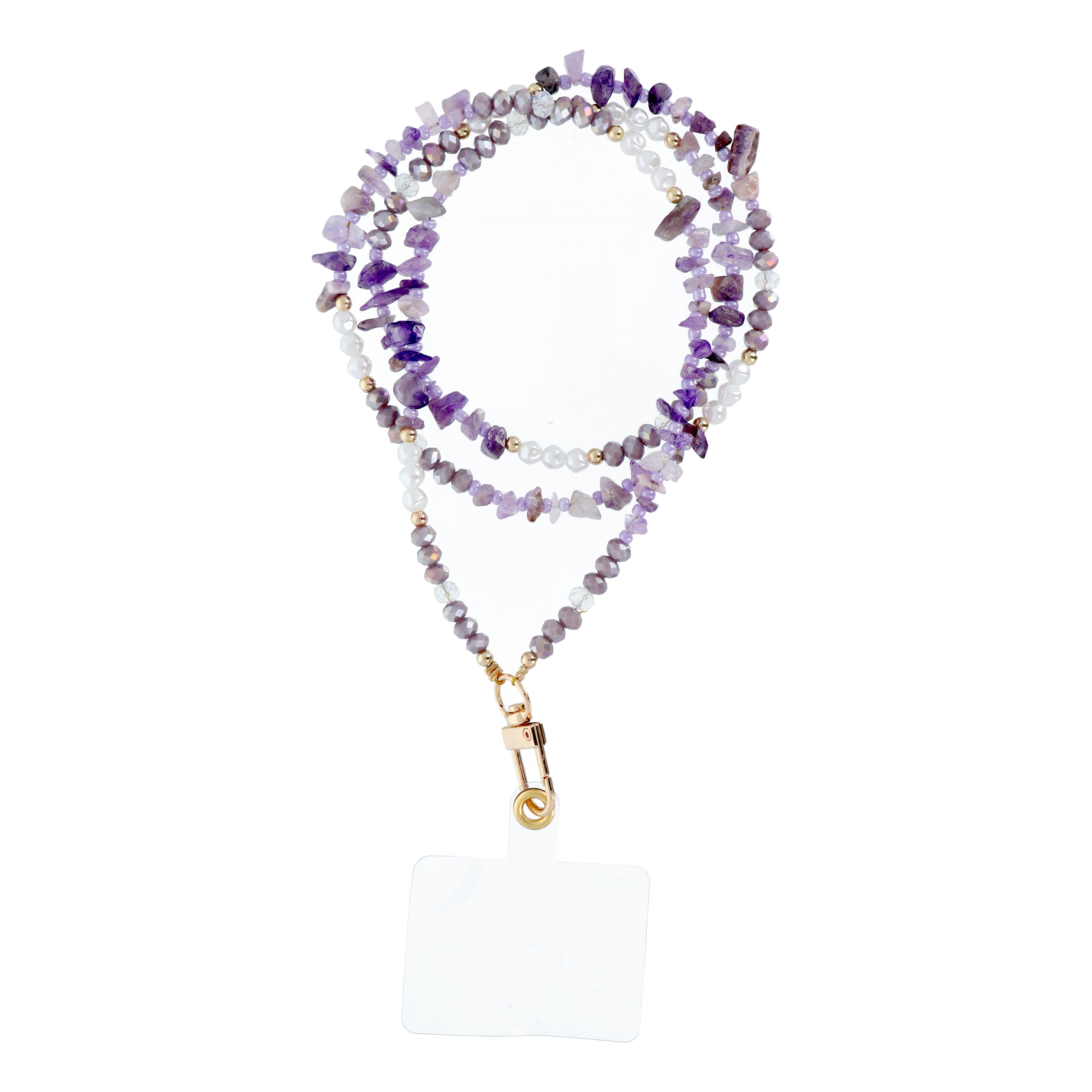 STONE Puhelimen nauha / narun pituus 82 cm (41 cm silmukassa) / kaulaan - violetti