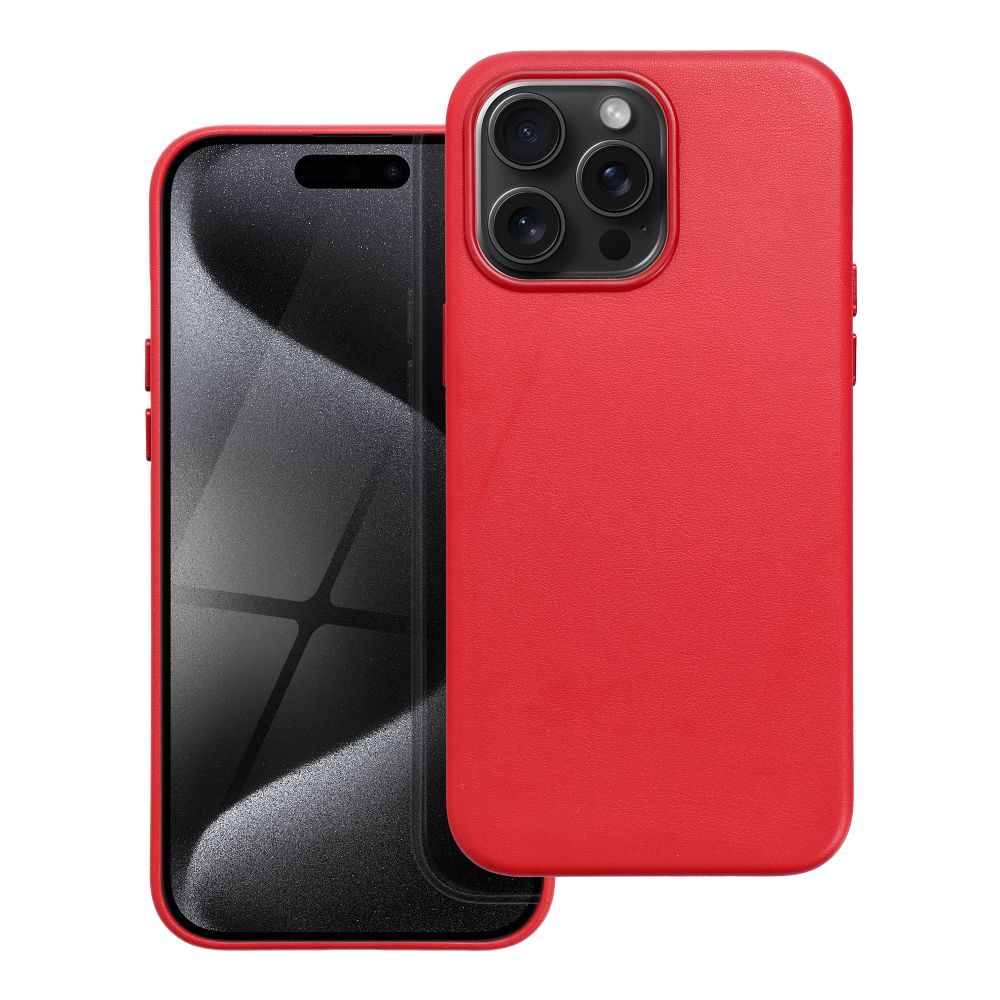 Case Leather Mag Cover (MagSafe) for iPhone 15 Pro Max red