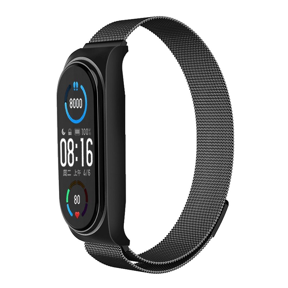 METALLI-Hihna XIAOMI Mi Band 7 -lle musta (01)