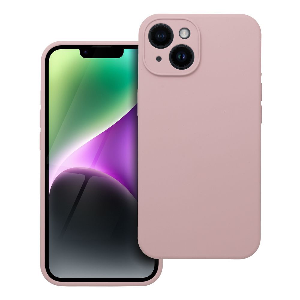 Suojakuori iPhone 14 Silikoni 2mm puuterinvaaleanpunainen