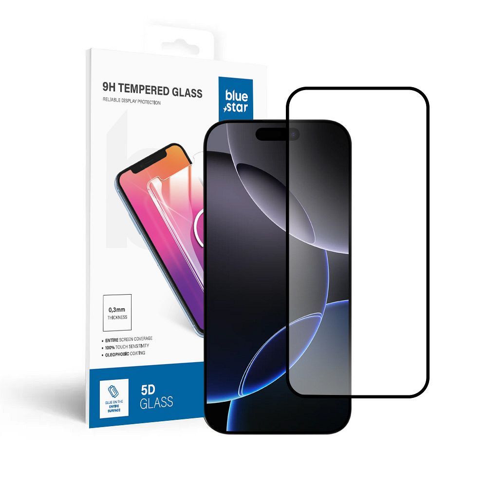 Suojalasi Blue Star - APP IPHONE 16 Pro / 17 / 17 Pro 5D koko näyttö - musta