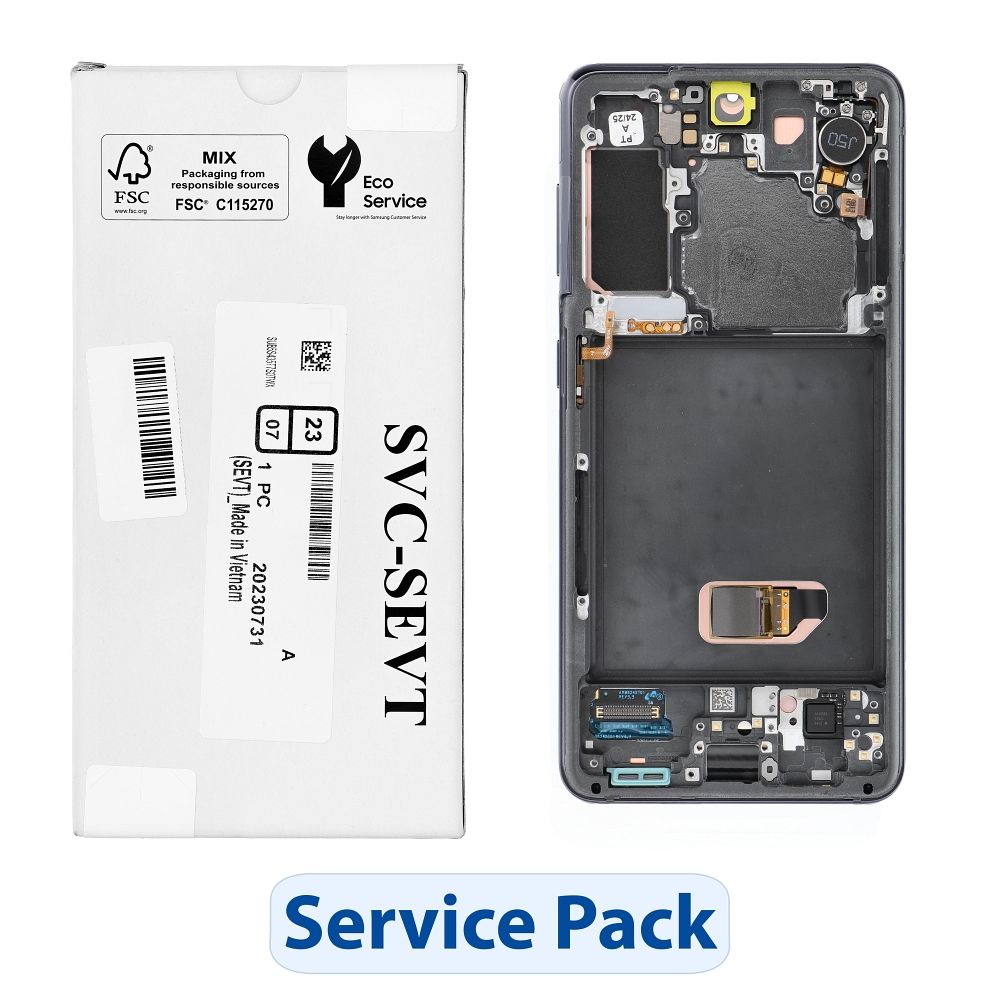ServicePack LCD-näyttö SAMSUNG S21 5G G991B GH82-27257A harmaa