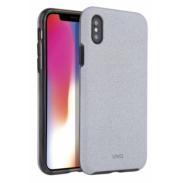 Uniq Lithos kotelo iPhone Xs Maxille - vaaleanharmaa