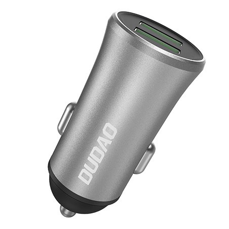 Dudao 3.4A aly-autolaturi 2x USB hopeinen (R6S silver)