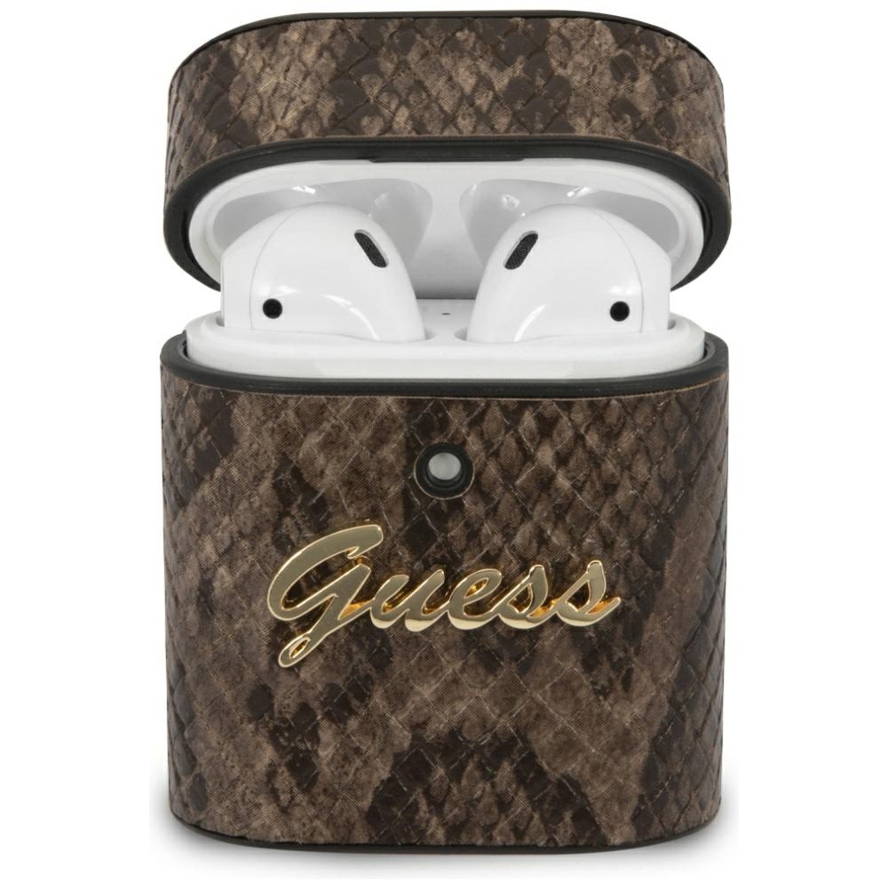 Guess GUACA2PUSNSMLBR AirPods 1/2 suojakuori ruskea/ruskea Python-mallisto