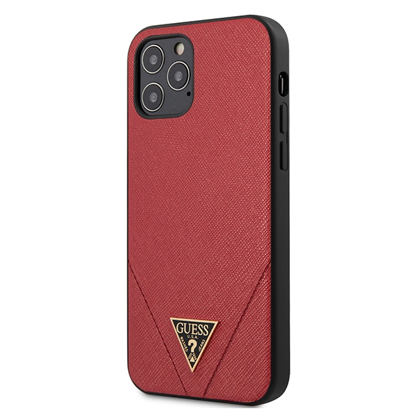 Guess GUHCP12LVSATMLRE iPhone 12 Pro Max 6.7" punainen/punainen kotelo Saffiano