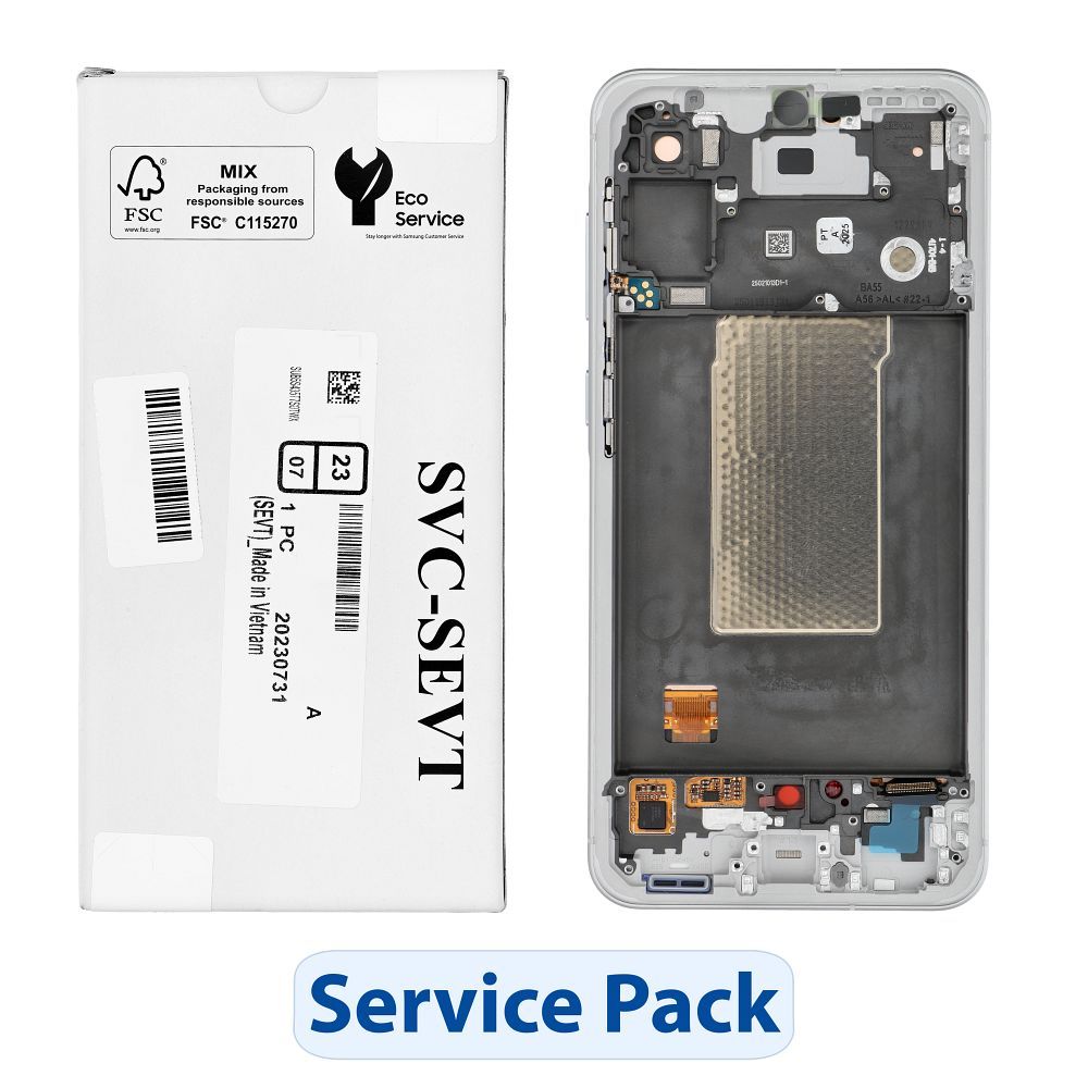 ServicePack LCD-näyttö Samsung A56 5G A566B - harmaa GH82-36829B