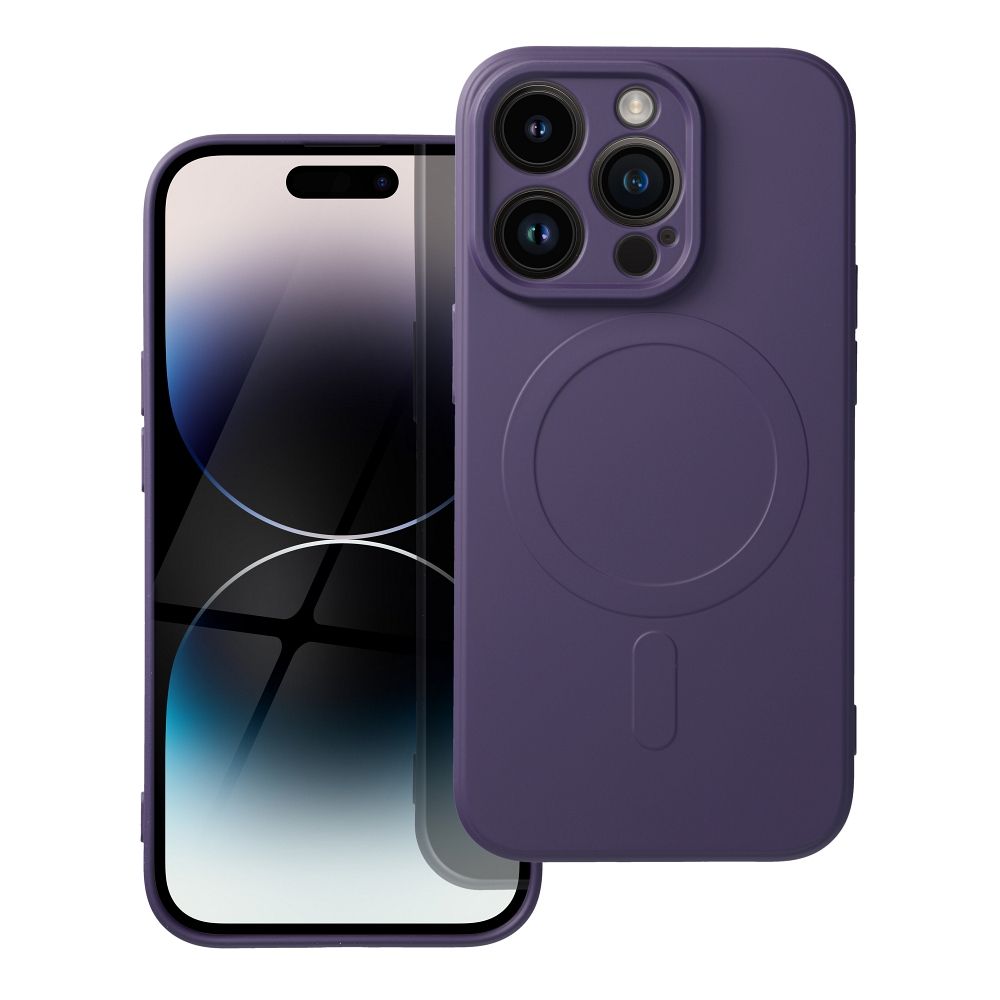 Silikoninen Mag Cover iPhone 14 PRO:lle yhteensopiva MagSafen kanssa tummanvioletti