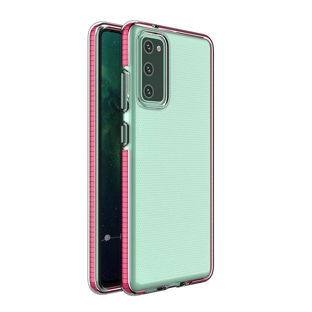 Spring Case kirkas TPU geeli suojakuori värikäs kehys Samsung Galaxy A72 4G vaaleanpunainen vaaleanpunainen