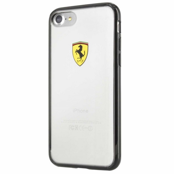Ferrari Hardcase FEHCP7BK iPhone 7/8/SE 2020 / SE 2022 musta/läpinäkyvä kilpi Racing Shield