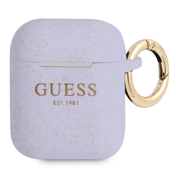 Guess GUA2SGGEU AirPods-suojus violetti/violetti Silikoni Glitter