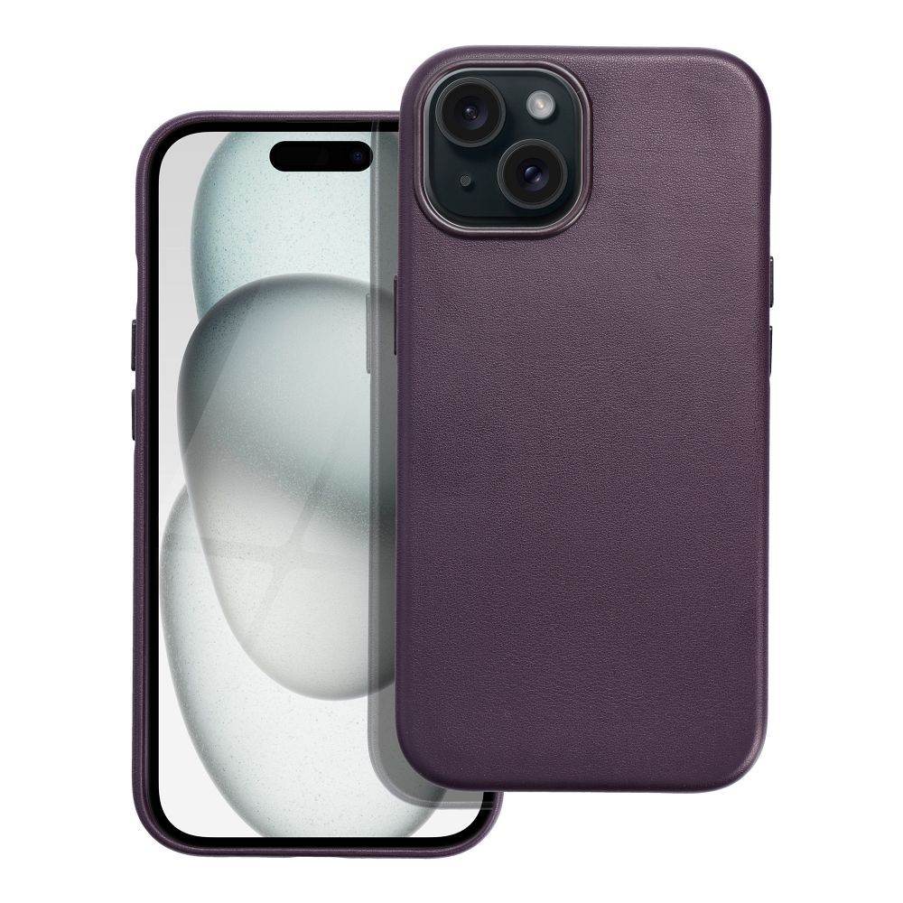Case Leather Mag Cover (MagSafe) for iPhone 15 purple