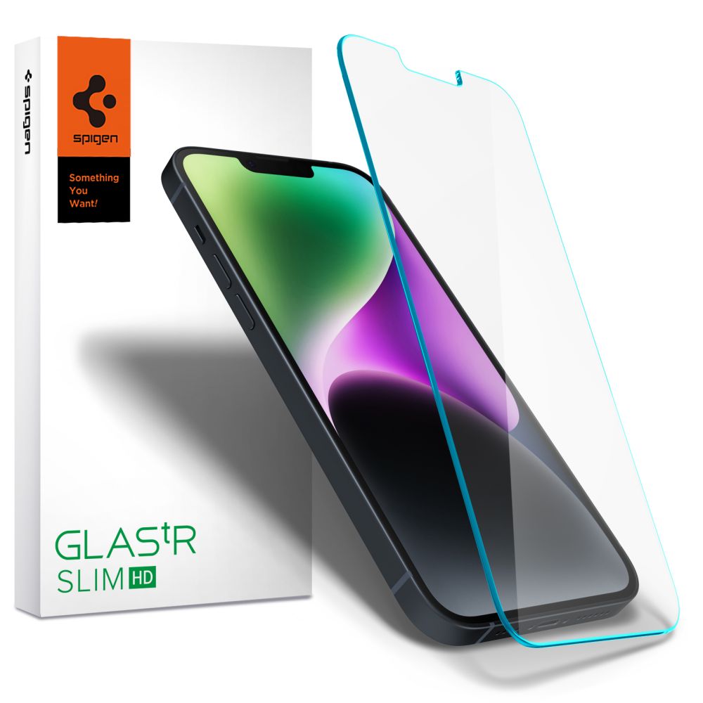 Spigen karkaistu lasi Glas.TR Slim iPhone 13 / 13 PRO / 14 / 16E 6,1"
