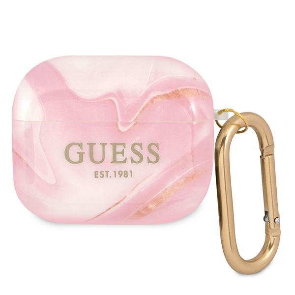 Guess GUA3UNMP AirPods 3:n suojus vaaleanpunainen/vaaleanpunainen Marble Collection -mallisto