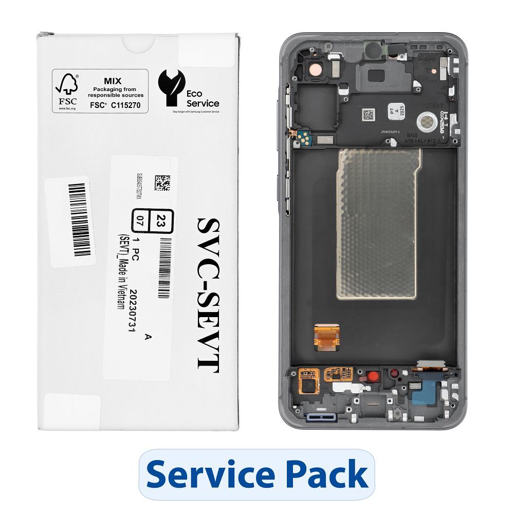 ServicePack LCD-näyttö Samsung A56 5G A566B - grafiitti GH82-36829A