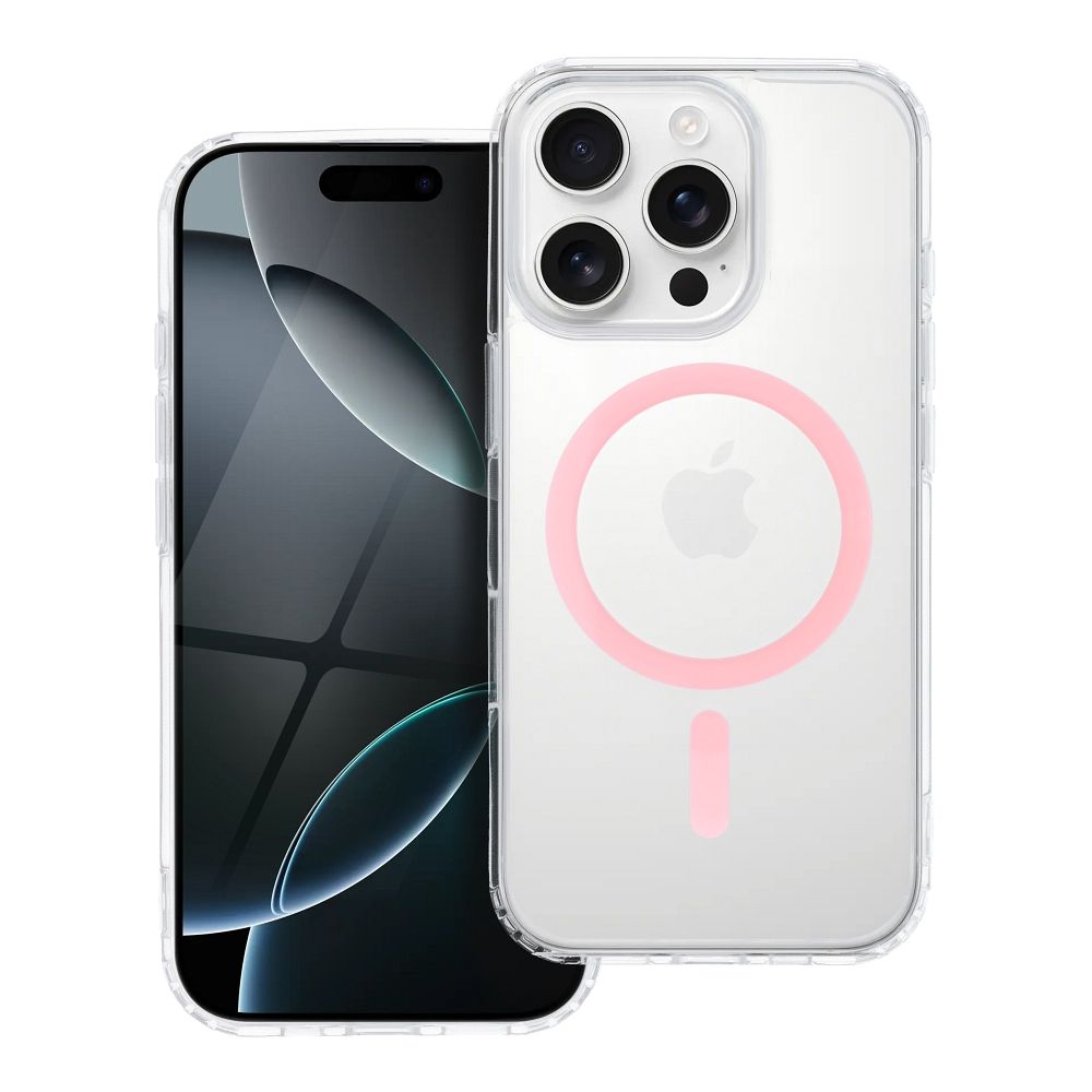 Drop Glue Colorful Ring Mag Suojakuori iPhone 16 PRO:lle yhteensopiva MagSafen kanssa vaaleanpunainen