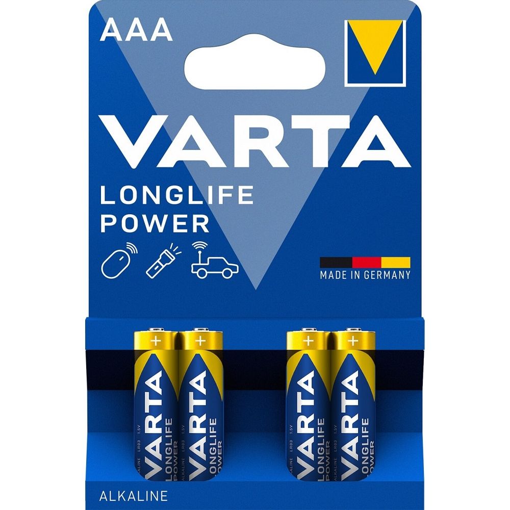 VARTA alkaliparisto R3 (AAA) Longlife Power 4 kpl