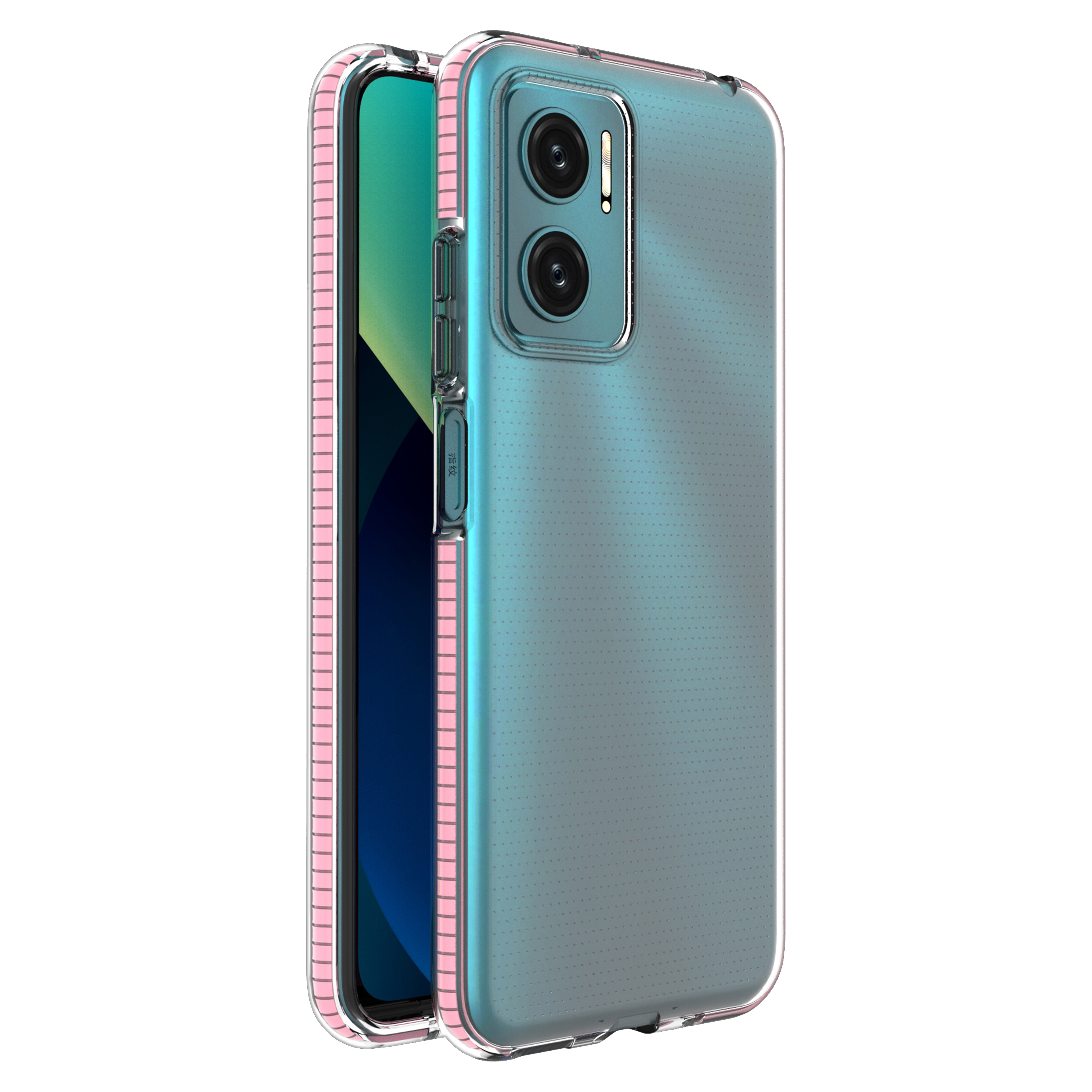 Spring Case kansi geeli TPU kansi värillinen kehys Xiaomi Redmi 10 vaaleanpunainen vaaleanpunainen