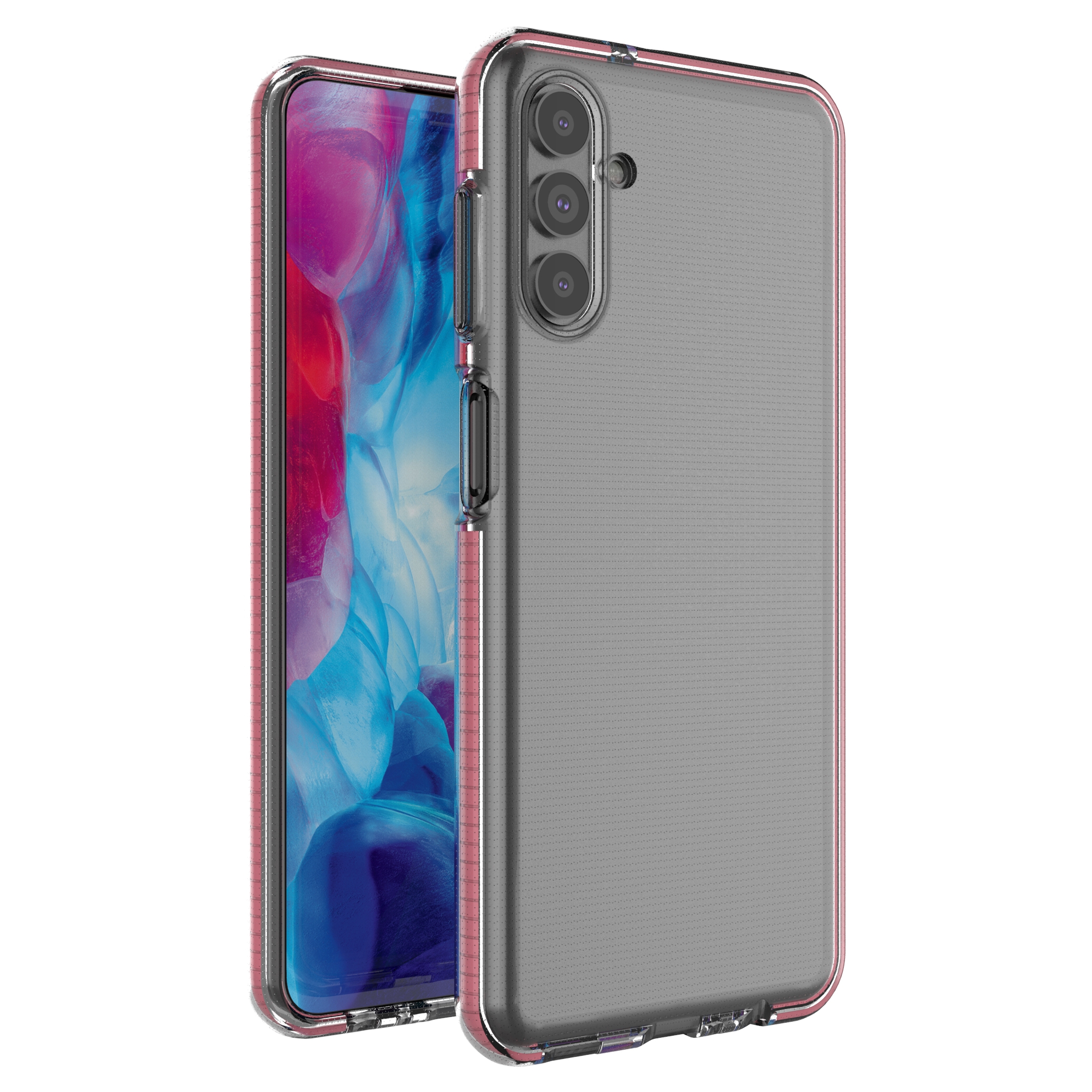 Spring Case Cover Geelisuojus värikehyksellä Samsung Galaxy A13 5G vaaleanpunainen vaaleanpunainen