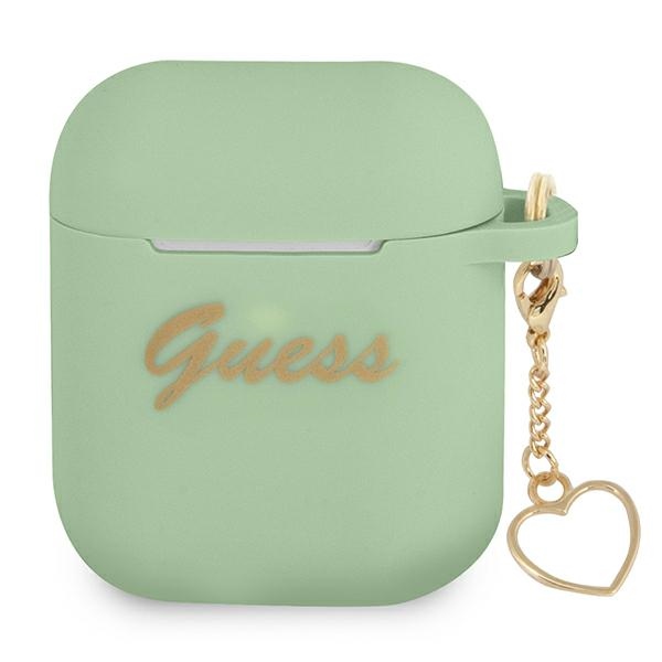 Guess GUA2LSCHSN AirPods suojakuori vihreä/vihreä Silikoni Charm Sydän Collection -mallisto