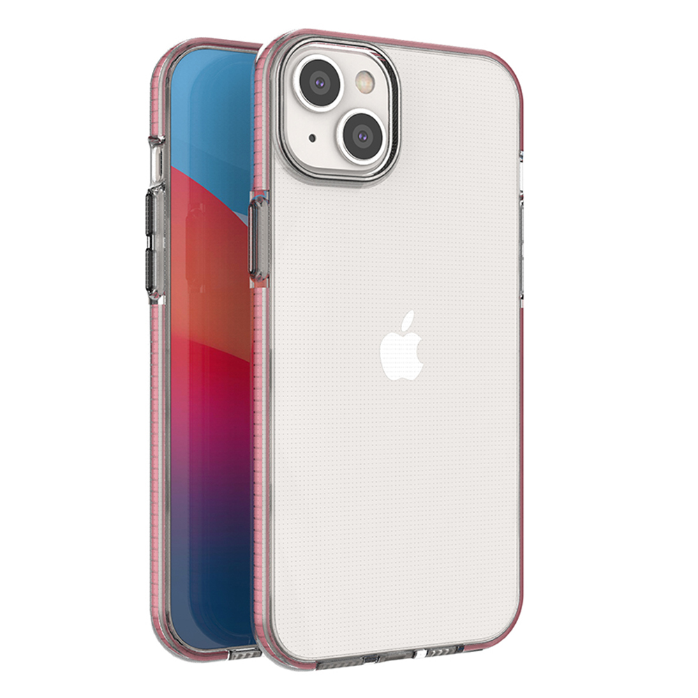 Spring Case tapauksessa iPhone 14 Plus silikoni tapauksessa kehys vaaleanpunainen vaaleanpunainen