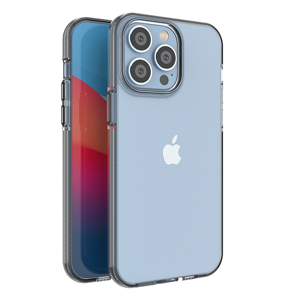 Spring Case kotelo iPhone 14 Pro Max silikoni suojus kehys musta