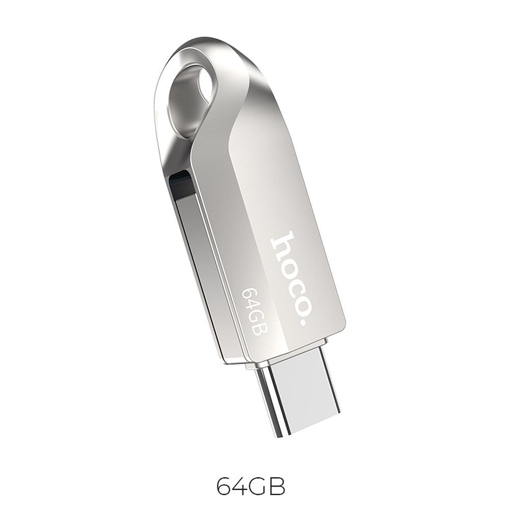 Pendrive 64GB USB 3.0 (USB A + USB C) Hoco UD8 nikkeli