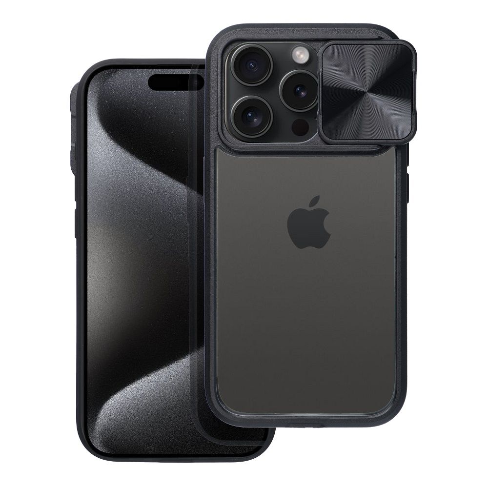 Suojakuori iPhone 15 PLUS:lle Slider musta