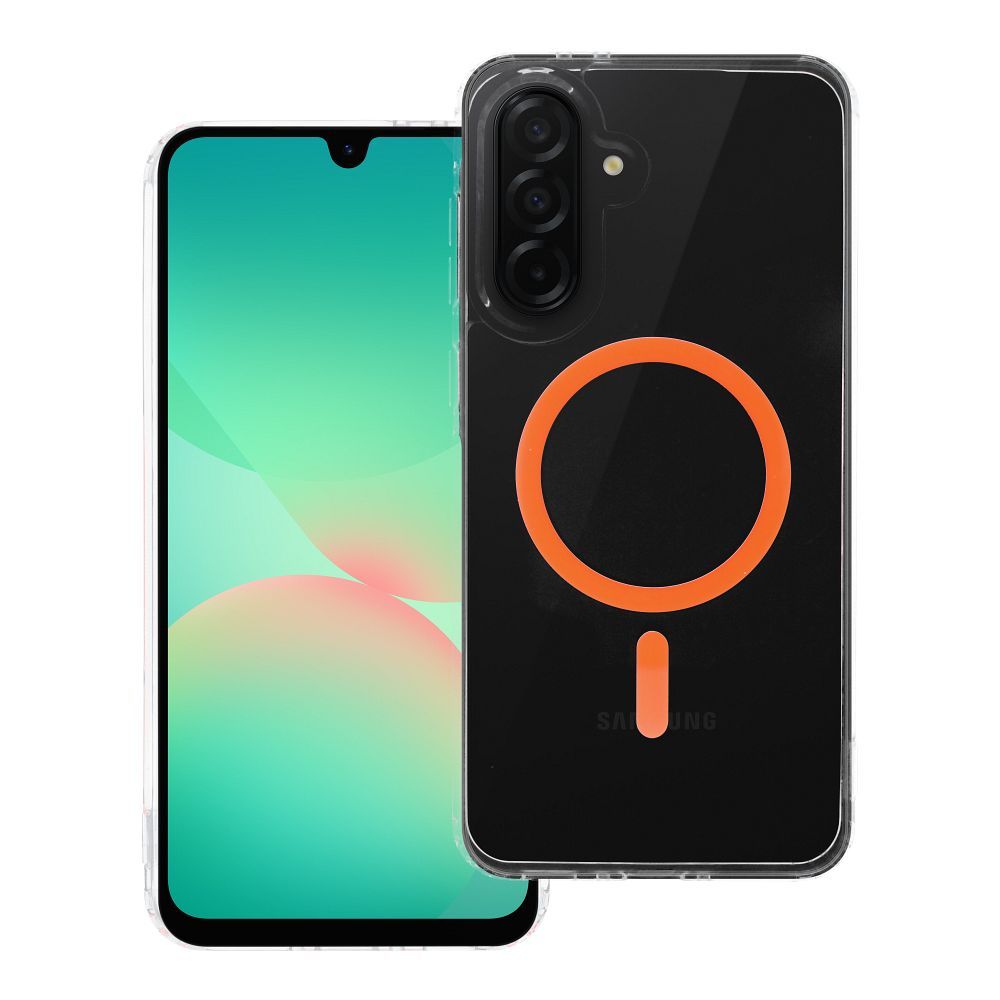 Suojakuori Samsung A56:lle Drop Glue Colorful Ring Mag Cover MagSafe-yhteensopiva oranssi
