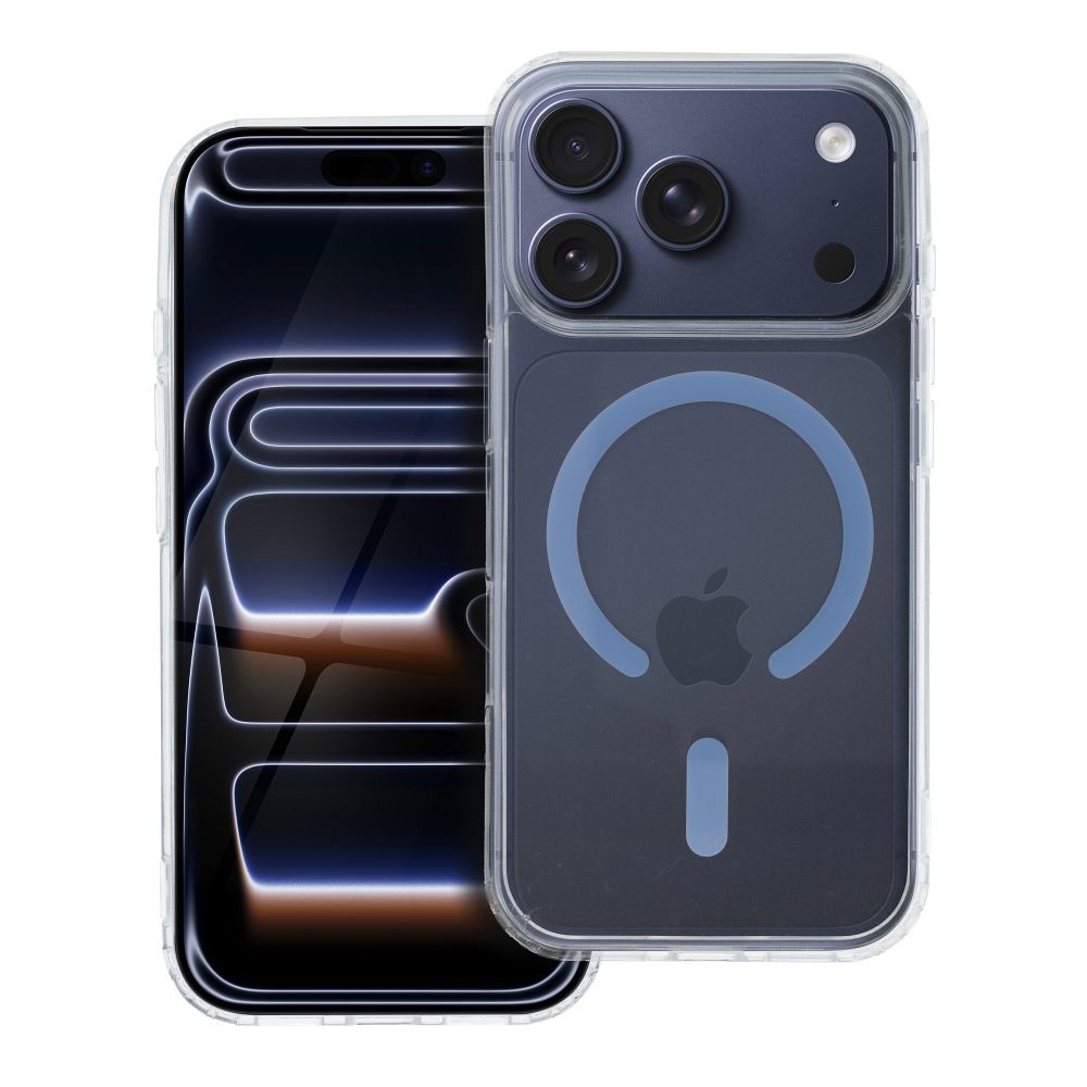 Suojakuori iPhone 17 PRO:lle Drop Glue Colorful Ring Mag Cover MagSafe-yhteensopiva vaaleansininen