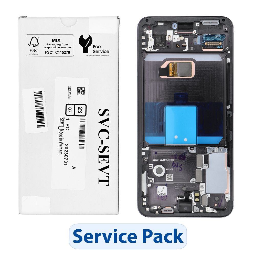 ServicePack LCD-näyttö SAMSUNG S22 S901 GH82-27520A musta