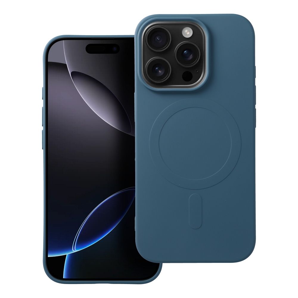 Silikoninen Mag Cover iPhone 16 PRO:lle yhteensopiva MagSafen kanssa (iso reikä) sininen