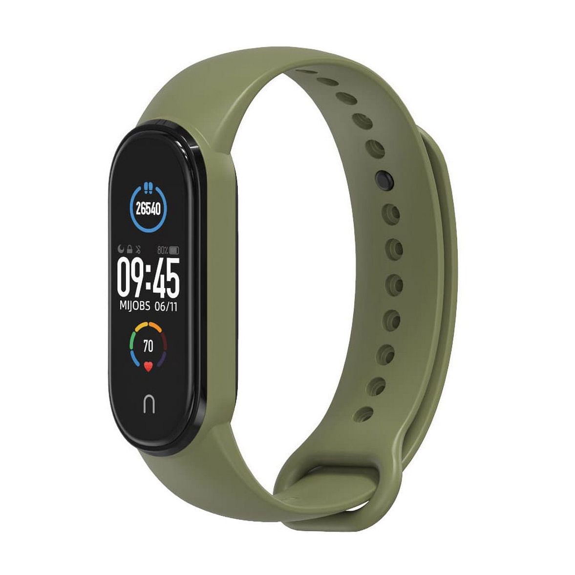 Silikoninen hihna älyrannekkeelle Xiaomi Mi Band 5 / 6 / 7 vihreä (08)