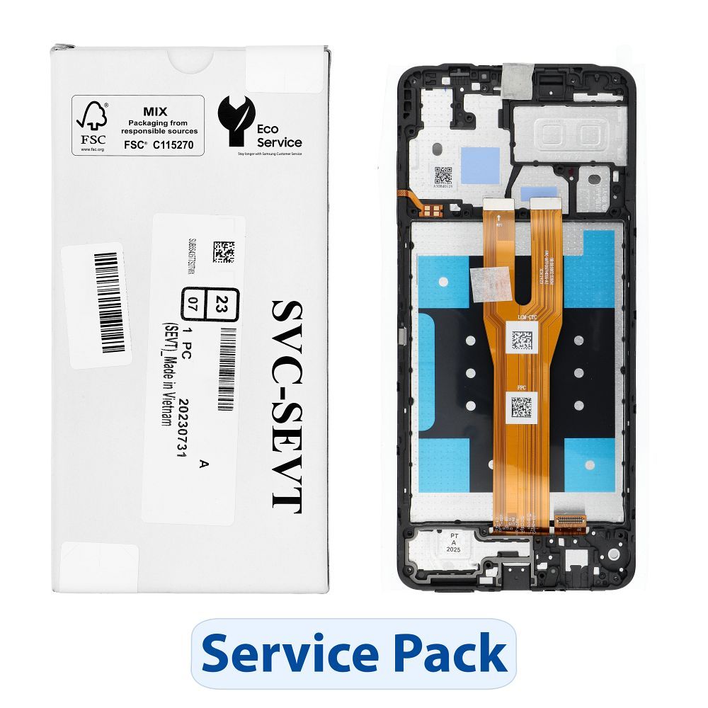 ServicePack LCD-näyttö SAMSUNG A06 A065 GH81-26440A musta