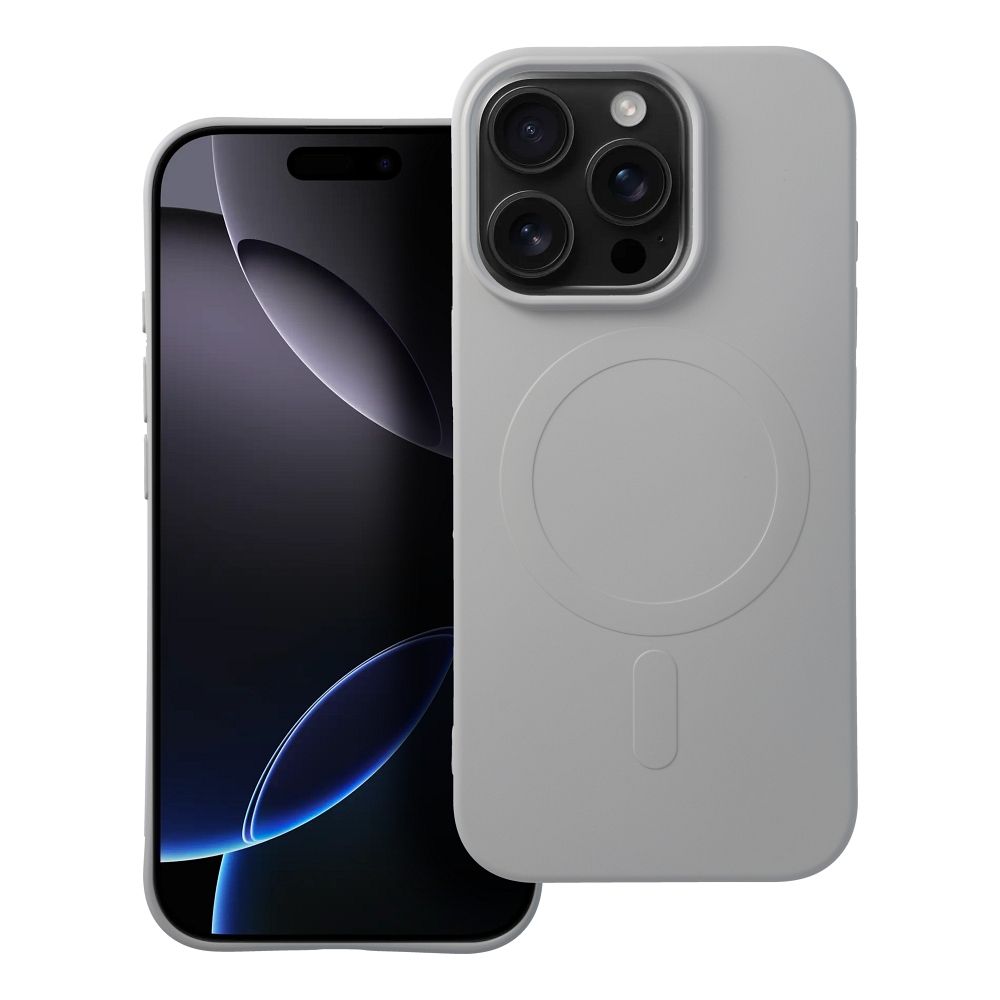 Silikoninen Mag Cover iPhone 16 PRO:lle yhteensopiva MagSafen kanssa (iso reikä) titaani