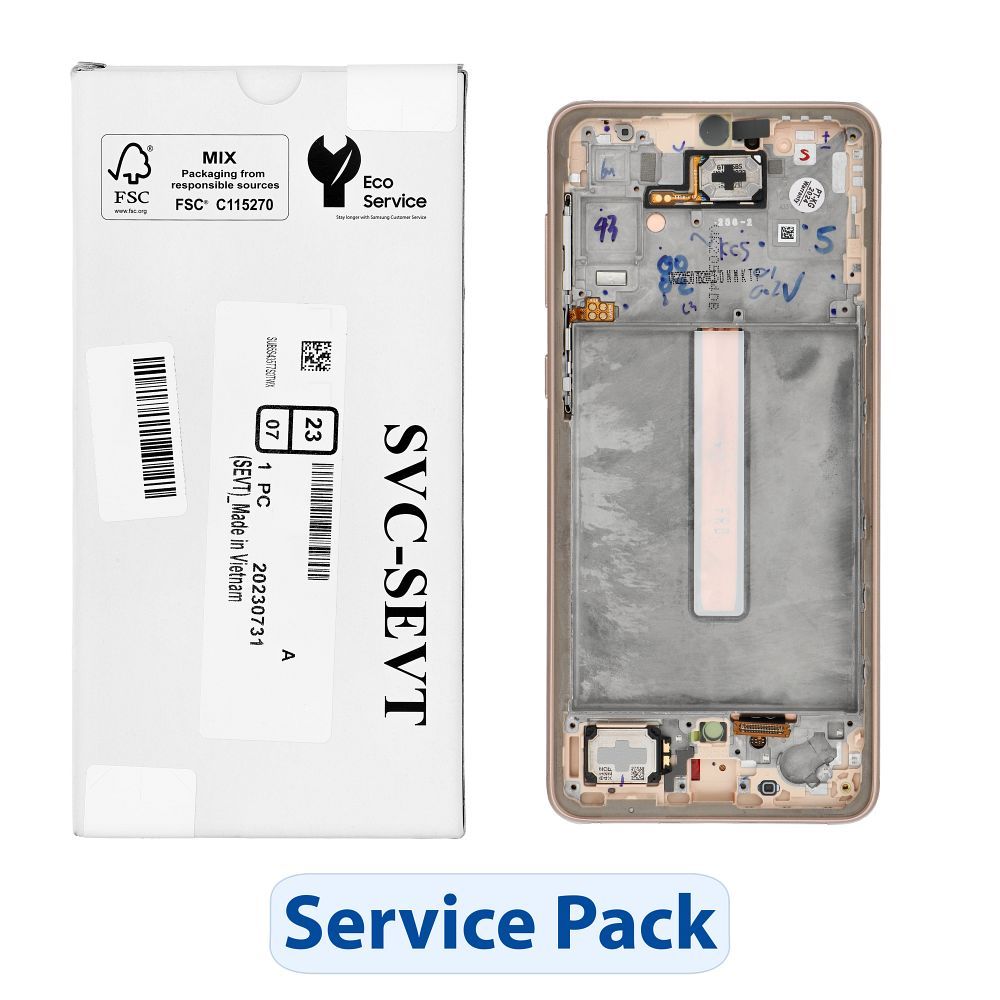 ServicePack LCD-näyttö SAMSUNG A33 5G A336B GH82-28143D kultainen